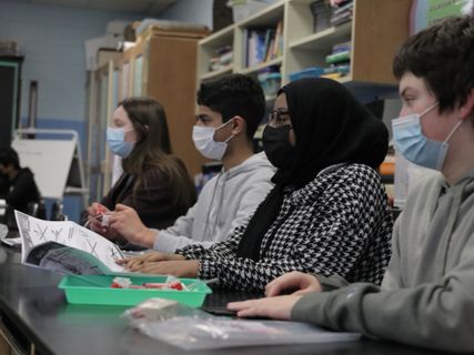 Students wear masks to class
